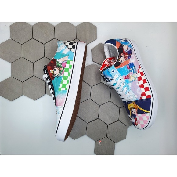 Men Sz 11.5 VANS Sailor Moon Old Skool Pretty Guardian Patchwork Rare Anime Knu - Picture 11 of 12